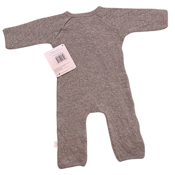 Burt’s Bees Baby Preemie Organic Cotton Gray Snap Romper NWT - Picture 7 of 10